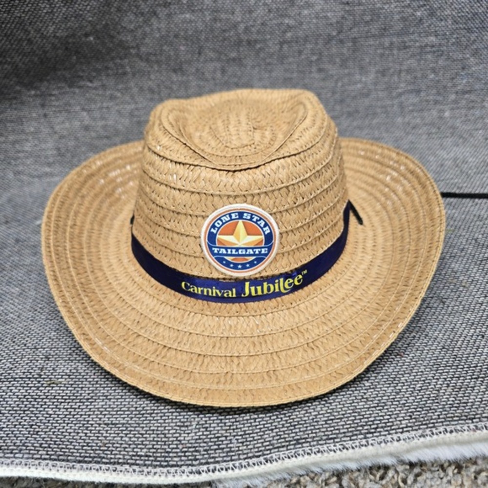 Carnival Cruise Line Jubilee Lone Star Tailgate Straw Cowboy Hat‎  Tan Excellent